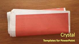  Presentation with blank note book and wooden - Audience pleasing presentation design consisting of blank newspaper on the wooden backdrop and a tawny brown colored foreground