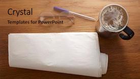  Presentation with copy space leadership - PPT theme with blank newspaper with copy space background and a coral colored foreground