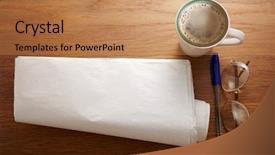  Presentation with copy space - Audience pleasing PPT theme consisting of blank newspaper with copy space backdrop and a coral colored foreground