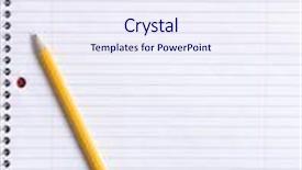  Presentation with school desk - Presentation design having lined paper - blank notebook on desk background and a sky blue colored foreground