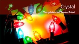  Presentation with christmas lights - Beautiful slides featuring blank notecard surround by multicolored christmas lights with copy space backdrop and a tawny brown colored foreground