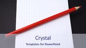  Presentation with notepad - Amazing PPT theme having blank notepad and red pencil backdrop and a sky blue colored foreground