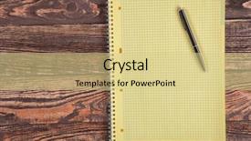  Presentation with notepad - Audience pleasing presentation theme consisting of blank notepad on a wooden table backdrop and a blonde colored foreground