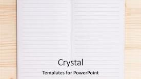  Presentation with notepad - Slide set featuring blank notepad on the wooden background and a sky blue colored foreground