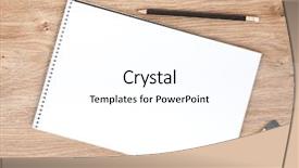  Presentation with notepad - PPT theme enhanced with blank notepad pencil and eraser background and a white colored foreground