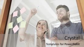  Presentation with creative writing - Amazing slides having blank office glass board backdrop and a mint green colored foreground