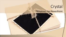  Presentation with old letter sealed envelope - Presentation theme consisting of blank old photo letters isolated background and a lemonade colored foreground