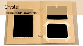  Presentation with old album - Audience pleasing slide deck consisting of blank old photos in album backdrop and a coral colored foreground