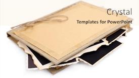  Presentation with old album - Colorful presentation design enhanced with blank old photos in album backdrop and a lemonade colored foreground