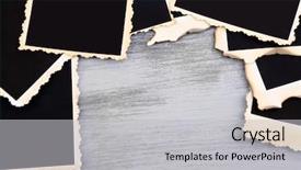  Presentation with blank album frames old - Cool new PPT layouts with blank old photos on color backdrop and a  colored foreground