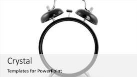  Presentation with clock - Beautiful slide set featuring blank old style alarm clock backdrop and a white colored foreground