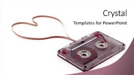  Presentation with love music - Beautiful presentation design featuring blank old tape isolated backdrop and a  colored foreground