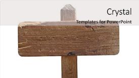  Presentation with trail - Slide deck with blank old wooden trail sign background and a light gray colored foreground