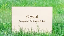  Presentation with green watercolor paper texture - Beautiful PPT theme featuring blank on the green grass backdrop and a cream colored foreground