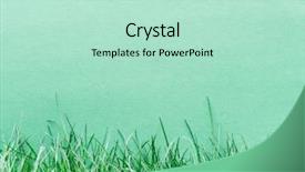  Presentation with green watercolor paper texture - Cool new slide set with blank on the green grass backdrop and a mint green colored foreground