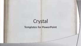  Presentation with book opening - Cool new presentation with blank open book isolated backdrop and a light gray colored foreground