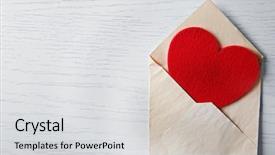  Presentation with envelope - Colorful presentation theme enhanced with blank open envelope with heart backdrop and a light gray colored foreground