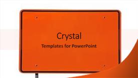  Presentation with highway road sign - Amazing presentation design having blank orange highway road sign backdrop and a red colored foreground