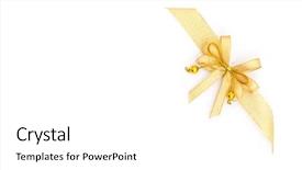  Presentation with gold - Cool new slide deck with blank paper and gold ribbon backdrop and a white colored foreground
