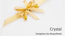  Presentation with cream gold texture paper - PPT theme having blank paper and gold ribbon background and a  colored foreground