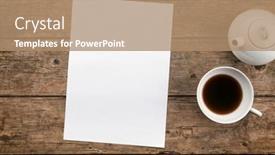  Presentation with high tea - Presentation consisting of blank-paper-as-copy-space background and a coral colored foreground