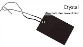  Presentation with hang - Audience pleasing slide set consisting of blank paper hang tag with a string backdrop and a white colored foreground