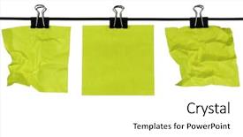  Presentation with reminders - Beautiful slides featuring blank paper reminders on wire isolated on white backdrop and a white colored foreground