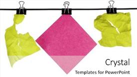  Presentation with reminders - Theme with three pink sticky notes - blank paper reminders on wire background and a white colored foreground