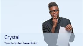  Presentation with christian african american men - PPT layouts enhanced with blank paper serious face thinking background and a sky blue colored foreground