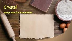  Presentation with notepad blank lined paper - Presentation theme featuring blank paper sheet and ingredients background and a tawny brown colored foreground