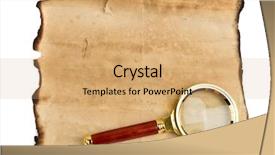  Presentation with old paper - PPT theme with blank paper sheet with magnification background and a coral colored foreground