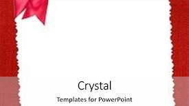  Presentation with red bow - Amazing PPT theme having blank paper sheet with red bow on red textile backdrop and a white colored foreground