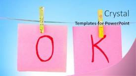  Presentation with paper line - Slide set having blank paper sheet on a clothes line against the blue sky background and a arctic colored foreground