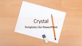  Presentation with old paper pen rolls - PPT theme having blank paper with pen background and a lemonade colored foreground