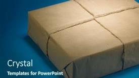  Presentation with recycle - PPT layouts consisting of blank-parcel-wrapped-with-recycle background and a ocean colored foreground