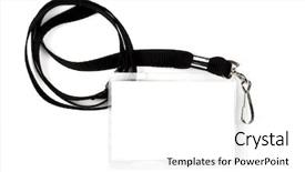  Presentation with name - Amazing PPT theme having blank pass or id tag backdrop and a white colored foreground