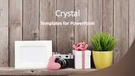  Presentation with planting seed in heart - Slide deck featuring blank photo frame heart gift background and a gray colored foreground