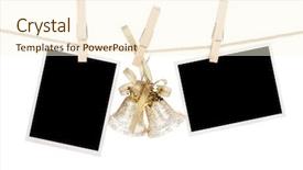  Presentation with christmas frames - Colorful presentation enhanced with blank photo frames and christmas backdrop and a cream colored foreground