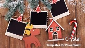  Presentation with christmas frames - Presentation theme consisting of blank photo frames and christmas background and a tawny brown colored foreground