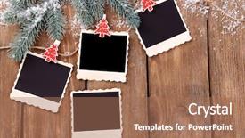  Presentation with christmas frames - Cool new slides with blank photo frames and christmas backdrop and a coral colored foreground