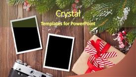  Presentation with christmas frames - Presentation design consisting of blank photo frames with christmas background and a tawny brown colored foreground