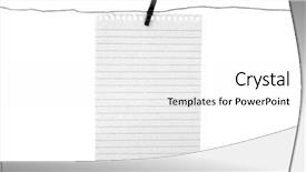  Presentation with hang - Audience pleasing PPT theme consisting of blank piece of paper hang on clothesline on sky background backdrop and a white colored foreground