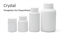  Presentation with plastic containers - PPT theme having blank plastic containers for medicine background and a white colored foreground