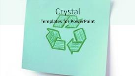  Presentation with recycling - Audience pleasing theme consisting of blank-post-it-sticker backdrop and a mint green colored foreground
