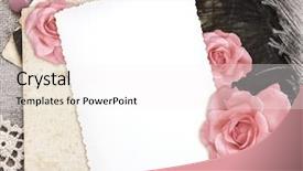  Presentation with vintage scrapbook - Beautiful theme featuring blank postcard - grunge paper for congratulation invitation backdrop and a white colored foreground