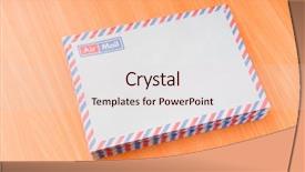  Presentation with postcard - Slides consisting of blank postcard - mail concept with many envelopes background and a lemonade colored foreground