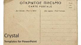  Presentation with postcard - Beautiful theme featuring blank postcard - reverse side of an old backdrop and a soft green colored foreground