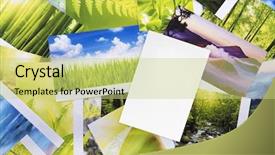  Presentation with photo album of journey honeymoon - PPT layouts consisting of blank postcard - stack of photos - background background and a yellow colored foreground