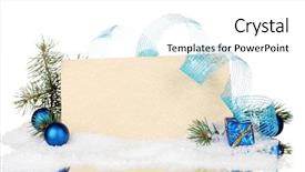  Presentation with postcard - Presentation theme featuring blank postcard christmas balls background and a white colored foreground