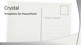  Presentation with postcard - PPT theme featuring blank postcard on plain background background and a sky blue colored foreground